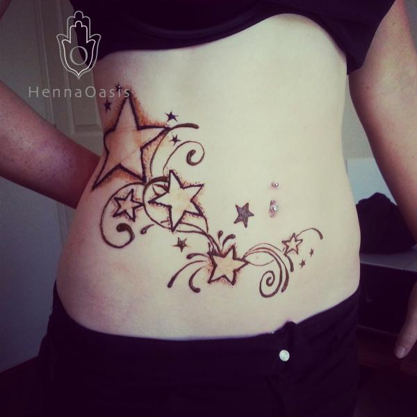 Star and Moon  SemiPermanent Tattoo  Not a Tattoo